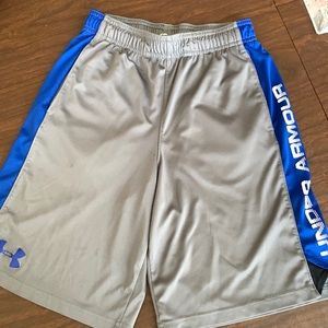 Boys Under Armour mesh shorts, size medium in gray and blue
